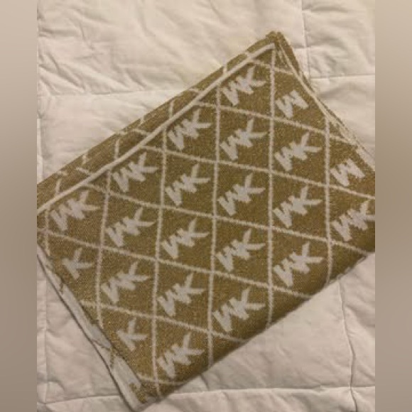 Michael Kors Gold and Cream Patterned Scarf - Picture 3 of 4